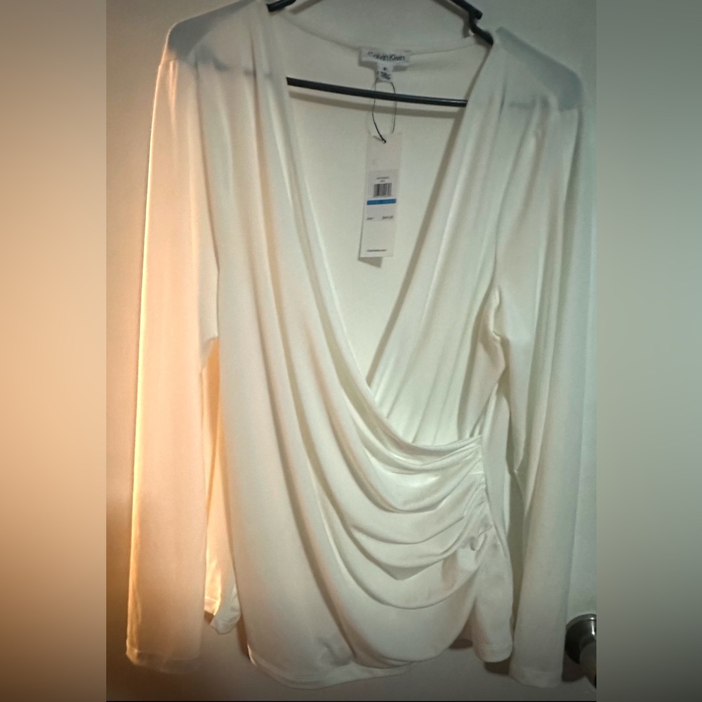 Calvin Klein off white XL womens dress shirt